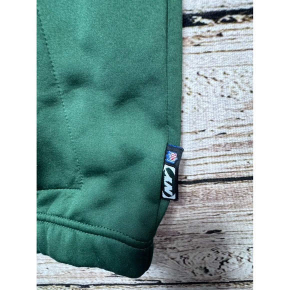 New York Jets NFL Reebok 1/4 Zip Up Green Pullover Sweatshirt Men's XL Back Logo - Picture 7 of 9